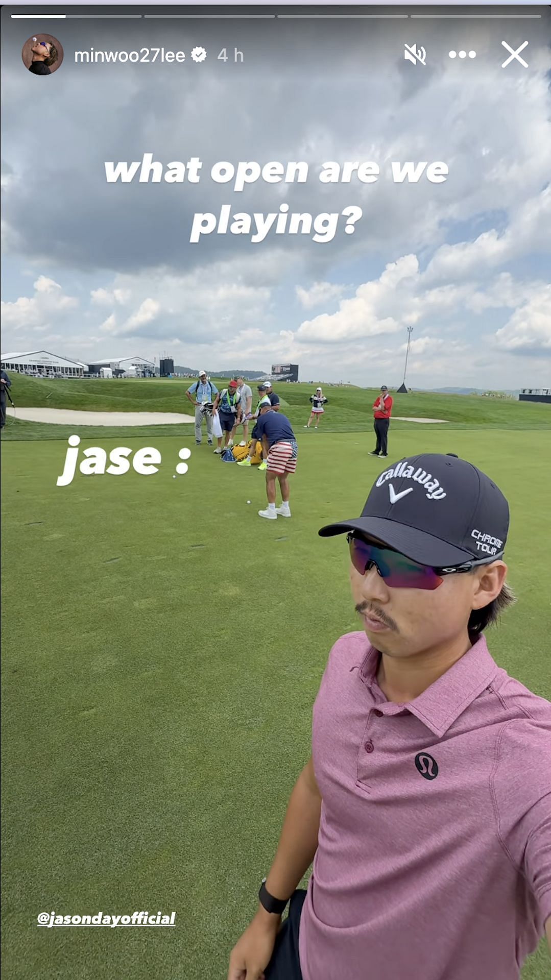 Min Woo Lee takes a jab at Jason Day's outfit (Image via Instagram @minwoo27lee)
